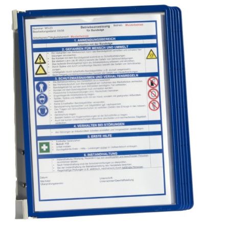 Leggio da parete 5 pannelli Vario Wall 5 - blu