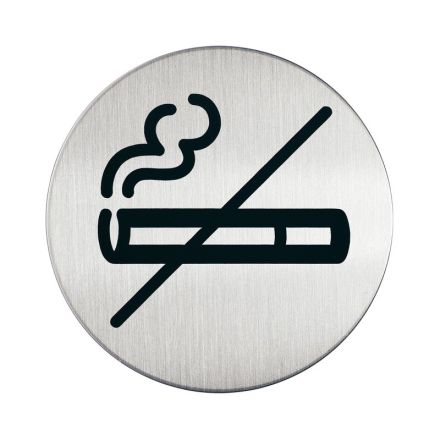 Pittogramma in acciaio rotondo - zona no fumatori - Ø 83 mm