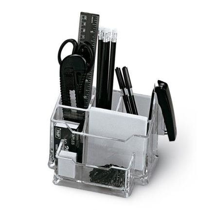 Portacancelleria in plexiglass con accessori inclusi