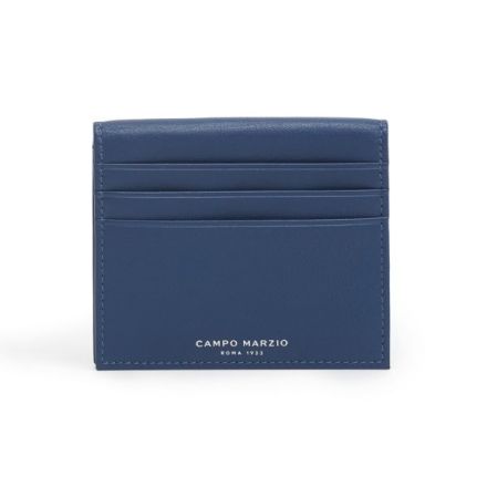 Porta card bi-fold Samuel - blu lapis