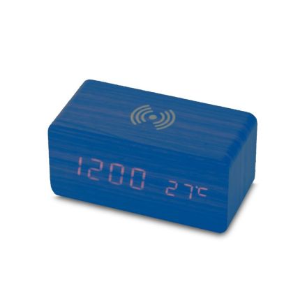 Sveglia led sound control 15X7X7 Cm + caricatore wireless - blu spazio