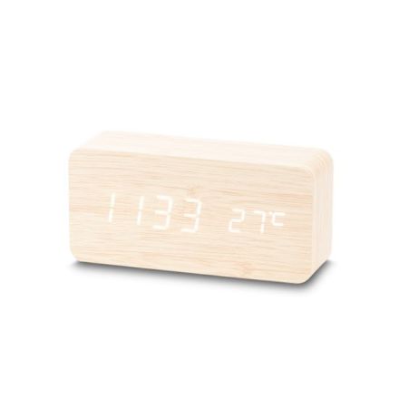 Sveglia led sound control 15X7X4 Cm - crema