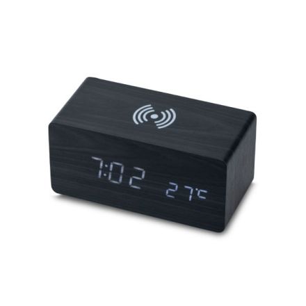 Sveglia led sound control 15X7X7 Cm + caricatore wireless - nero