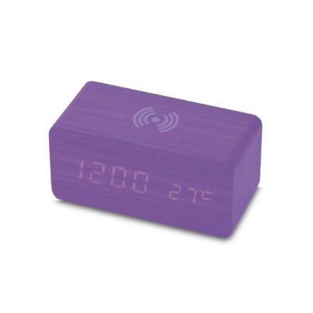 Sveglia led sound control 15X7X7 Cm + caricatore wireless - viola