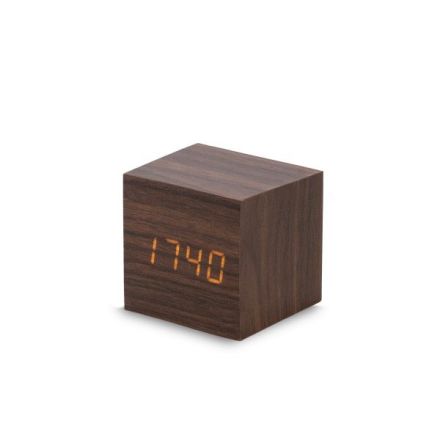 Sveglia led sound control 6,5X6,5 cm - marrone