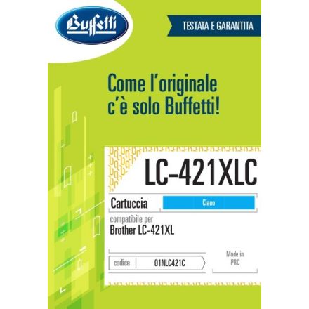 Brother Cartuccia ink jet - Compatibile LC-421XLC - Ciano - 500 pag
