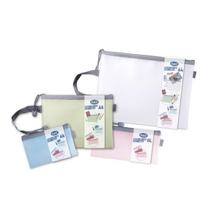 Busta con zip soft touch A4 - 24x33 cm - bianco