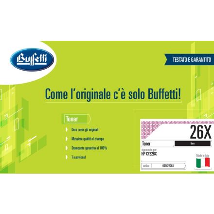 Toner HP - Compatibile Rigenerato 26X CF226X - Nero - 9.000 pag