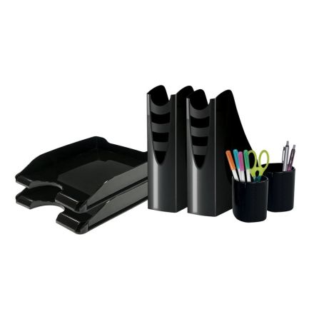 Set da scrivania - plastica rigenerata - nero