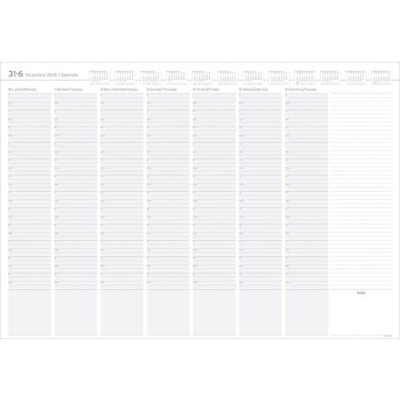 Blocco da tavolo settimanale - 2026 - 50x35 cm - domenica intera - con spirale