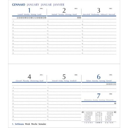 Agenda tascabile settimanale 12 mesi - 2026 - blocco fisso con spirale - 8x14 cm. - nero