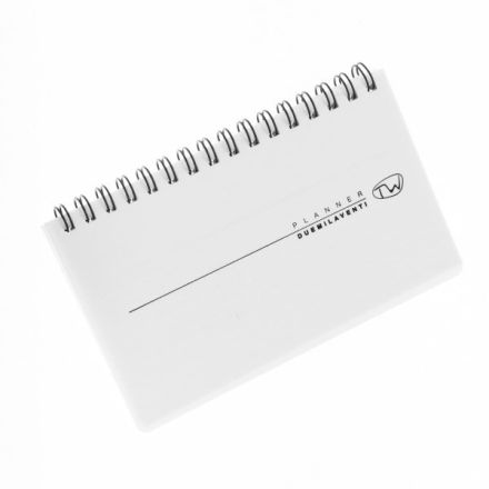Agenda tascabile settimanale 12 mesi - 2026 - blocco fisso con spirale - 8x14 cm. - bianco