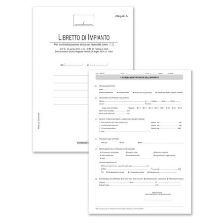 Registro Libretto di impianto per la climatizzazione estiva e invernale Regione Veneto - 48 pagine - 29,7x21 cm