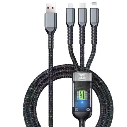 Cavo 3in1 Type-C - Lightning - MicroUSB - 100W