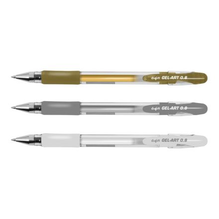 Penna Gel Art - tratto 0.8 - astuccio 3 colori gold + silver + white