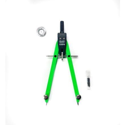 Compasso balaustrone fisso - Diametro cerchio fino a 310 mm - aste in 4 colori fluorescenti assortiti (blu, verde, fucsia e arancio)