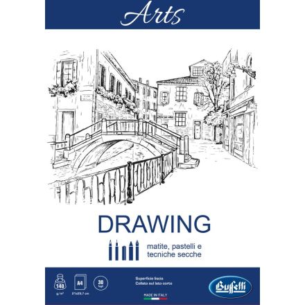 Blocco Drawing linea ARTS - collato - 21x29,7 cm - ruvido naturale - 30 fogli - 140 g
