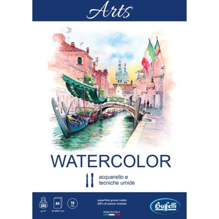 Blocco Watercolor linea ARTS - collato - 21x29,7 cm - ruvido - 10 fogli - 300 g