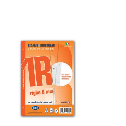 Ricambi rinforzati - A5 - 80 g - Rigatura 1R - Righe medie e superiori