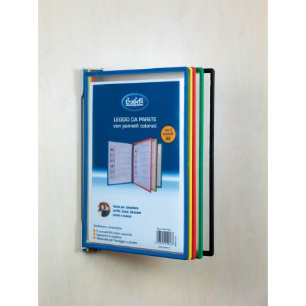 Leggio da parete - kit: 5 pannelli + supporto in plastica+ materiale per fissaggio a parete.