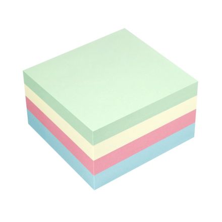 Cubo 400 foglietti adesivi riposizionabili colorati Tak-To - 75x75 mm - Pastello
