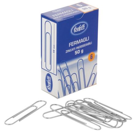 Fermagli zincati - acciaio - N. 6 - 58 mm - conf. 50 g