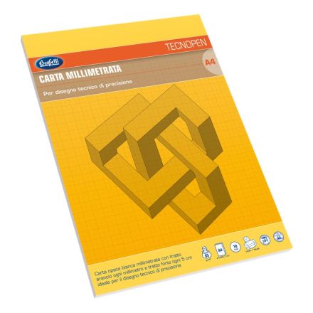 Blocco carta millimetrata Tecnopen - 21x29,7 cm - 10 fogli - 85 g