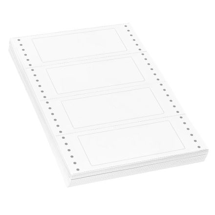 Confezione 400 Etichette adesive per passaggi di proprietà - Modello TT-951 - 140x60 mm - Fogli 305x200 mm con banda di trascinamento a modulo continuo