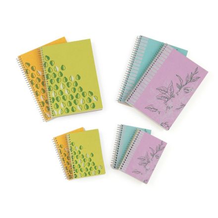 Blocco notes 2in1 con spirale I love green - carta riciclata - 18x25 cm - colori assortiti