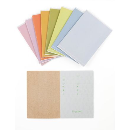 Quaderno I Love Green - Rigatura 4M - Quadretto da 4mm - carta riciclata 100% - 80g - A4 - copertine assortite