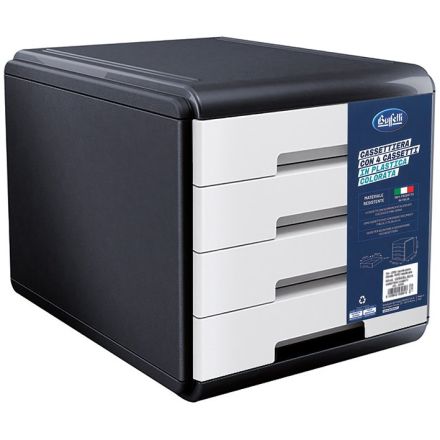 Cassettiera 4 cassetti Plastic Desk - colore bianco