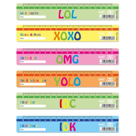 Righello 16 cm - colori fluorescenti assortiti