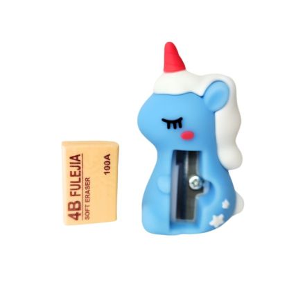 Set Temperino e Gomma per cancellare - Unicorno - colori assortiti