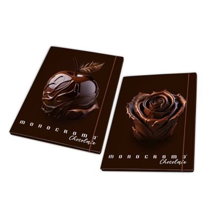 Cartella 3 Lembi A4 Pigna Monocromo Chocolate Dorso 1,2 - elastico tondo