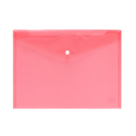 Buste con bottone - polipropilene trasparente - 29,7x21 cm - rosso