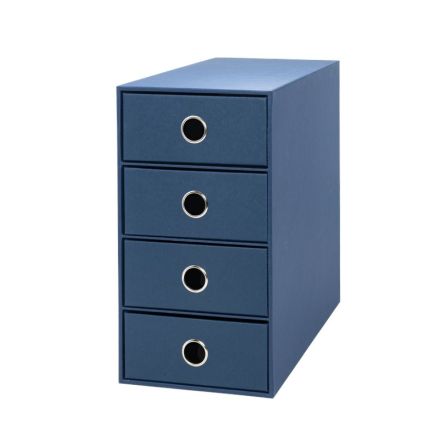 Scatola 4 cassetti Living - 17,5x25x32 cm - blu