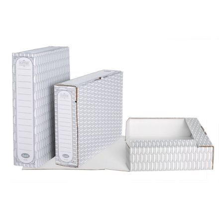 Scatole archivio Secretaire - Dorso 8 cm - 35x24 cm - grigio