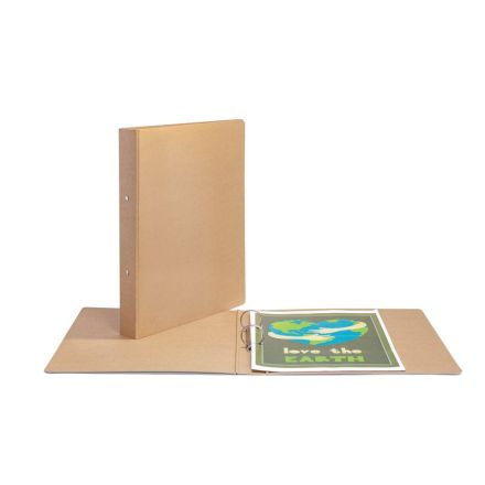 Cartella cartoncino I love green - 2 anelli tondi - Diametro 30 mm - avana