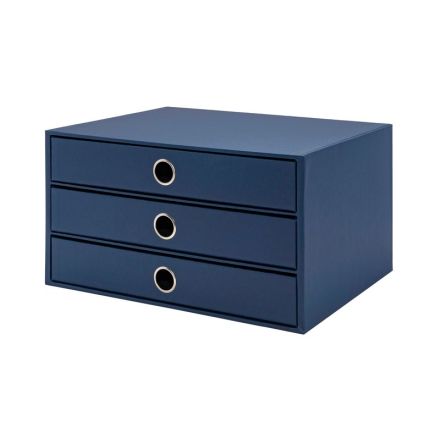 Scatola 3 cassetti A4 - Living - 34,3x25x18,5 cm - blu
