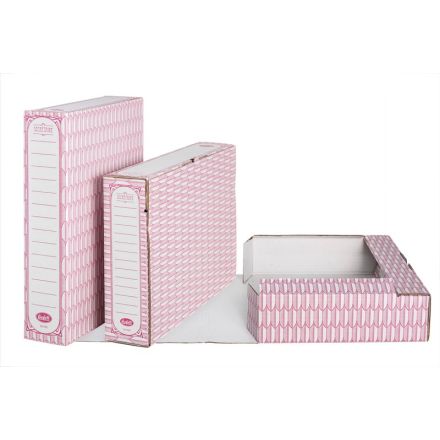 Scatole archivio Secretaire - Dorso 8 cm - 35x24 cm- rosso