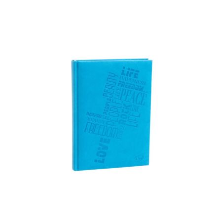 Agenda giornaliera in sintetico, blocco fisso - 2026 - 14,5x20,5 cm - turchese