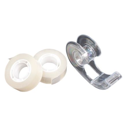 Nastro adesivo con dispenser (2 rotoli + 1 dispenser a chiocciola) - 19 mm x 33 m