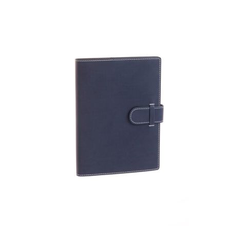 Agenda giornaliera in similpelle - blocco mobile - 2026 - 14,5x20,5 cm - linguetta di chiusura - blu