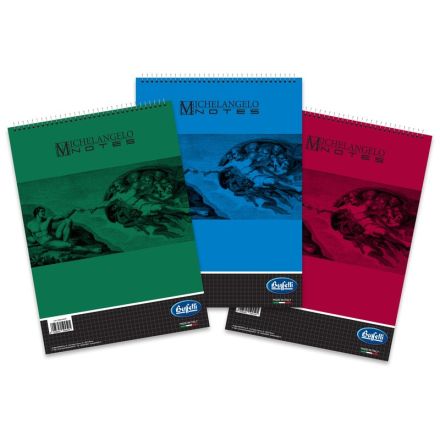 Blocco notes Michelangelo - A4 - 5M - Quadretto da 5mm - spirale - 50 fogli da 80g/mq