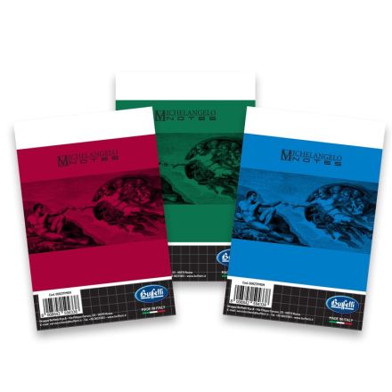 Blocco notes Michelangelo - A7 - 5M - Quadretto da 5mm - punto metallico - 70 fogli da 60g/mq