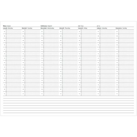 Blocco da Tavolo settimanale non datato - 49x34 cm - con spirale