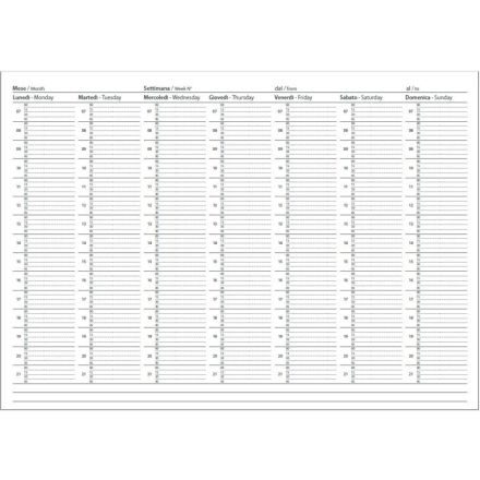 Blocco da Tavolo settimanale non datato - 34x24 cm - con spirale
