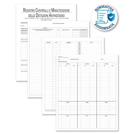 Registro controlli e manutenzione delle dotazioni antincendio - 40 pagine prenumerate - 31x24,5 cm