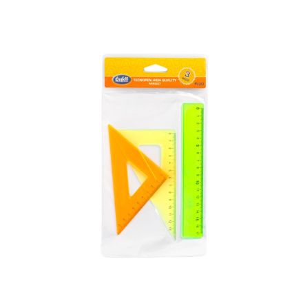 Miniset fluo: 45°15cm+60°15cm+riga 17cm