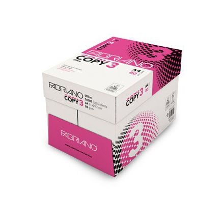 Conf. 5 risme carta per fotocopie Fabriano Copy 3 - A4 - 21x29,7 cm - 80 g